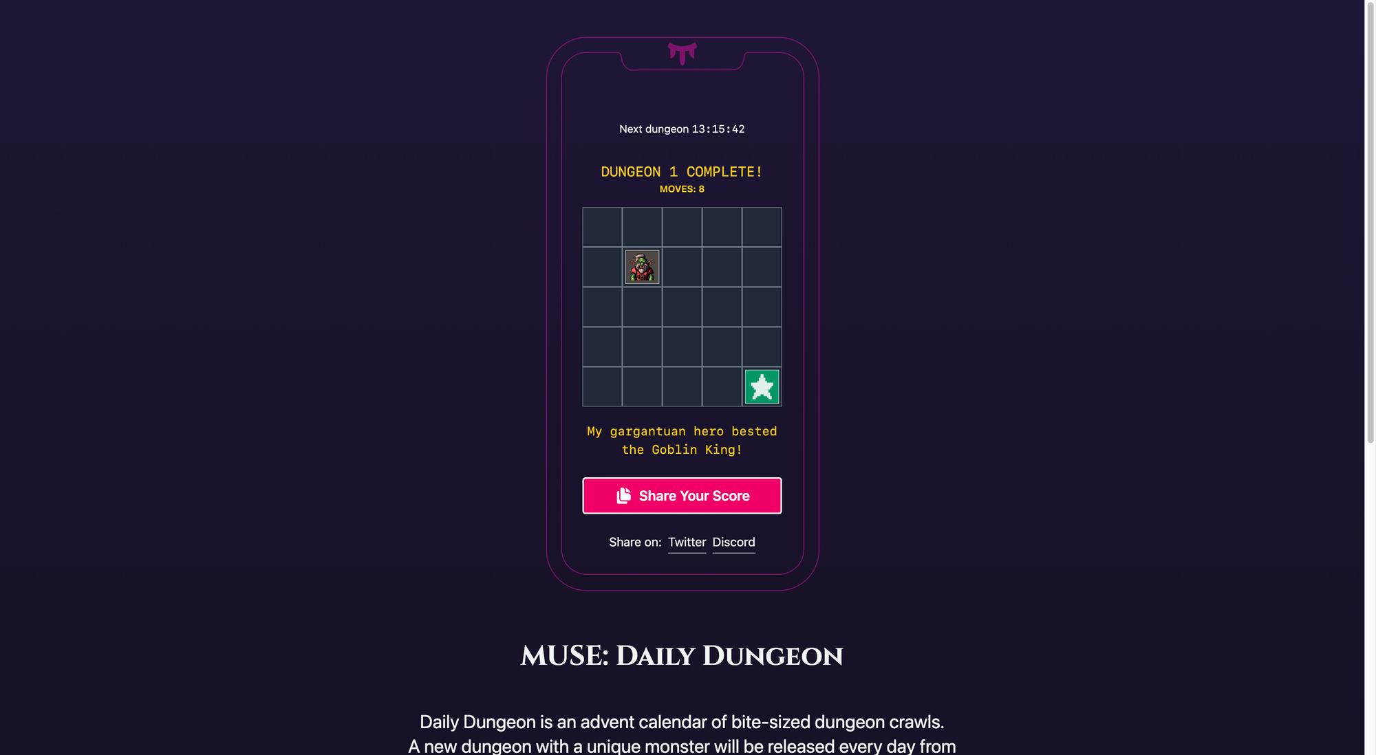 Screenshot of MUSE: Daily Dungeon